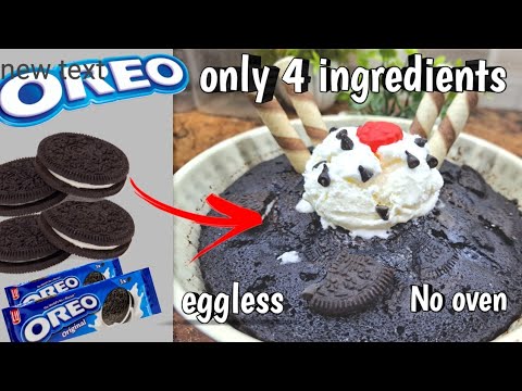 Brownie Recipe/eggless&no oven recipe|only 4 ingredients Recipe |Fudgy Brownie#oreocake#bakers