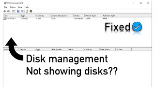 Disk management/partition is not showing any drive (white screen) in windows 7 8 10