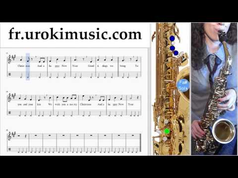 Comment Jouer du Saxophone (Ténor) We Wish You a Merry Christmas Tab Tablature Partie#2 um-b829