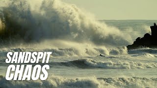 Sandspit Chaos During the Bomb Cyclone Swell - The Inertia