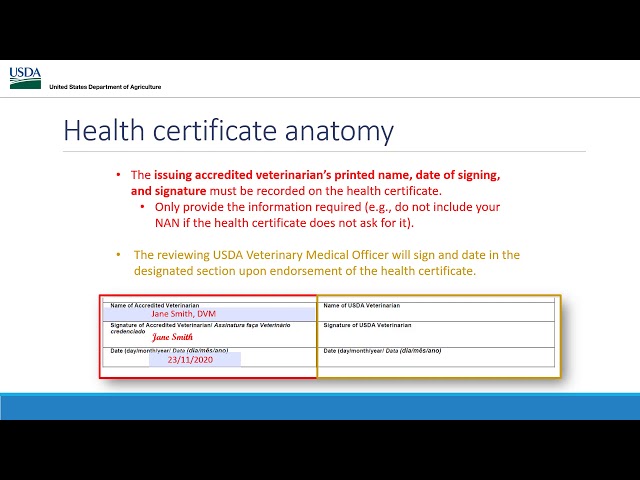 Certificate Usda Aphis Pet Travel Interstate Health Usda Dog