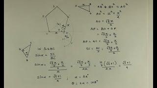 Download lagu How to draw a Pentagon (with mathematical proof) - Engineering drawing - Technical drawing mp3
