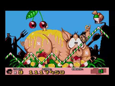 [HD 60fps] Prehistorik 2 (DOS) (Expert) - Level 2 100% - Mountain Caves