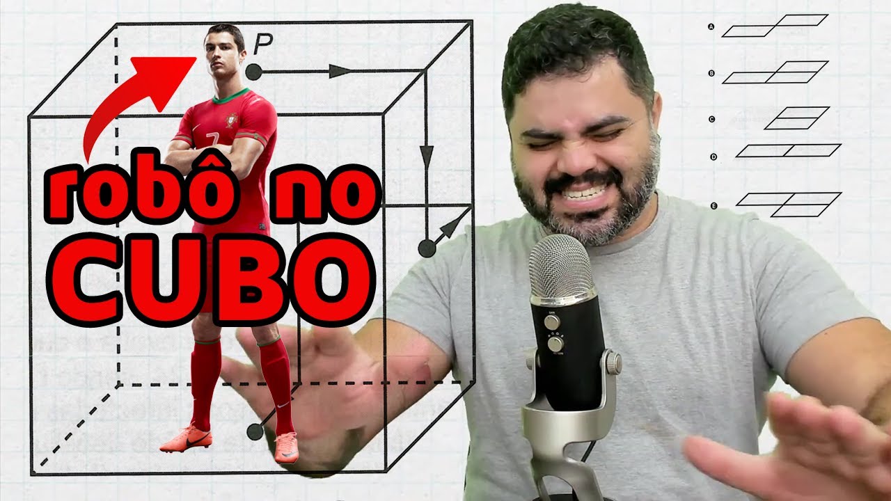🔥 ENEM 2022 160: Questão da Projeção Ortogonal do Robô no Cubo | Um robô que tem um íma em sua base