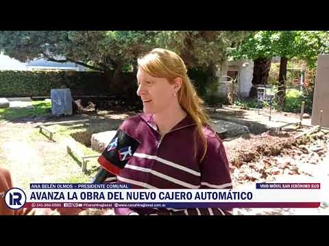 San Jerónimo Sud: avanza la construcción del nuevo cajero automático del Banco de Santa Fe