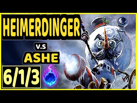 JAVAAA (HEIMERDINGER) vs ASHE - 6/1/3 KDA BOTTOM ADC GAMEPLAY - EUW Ranked GRANDMASTER