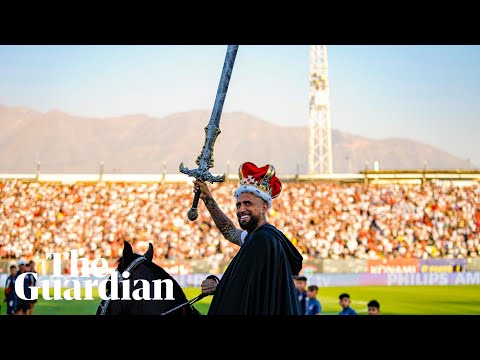 Arturo Vidal dresses as medieval knight and rides horse for 35,000 fans at unveiling