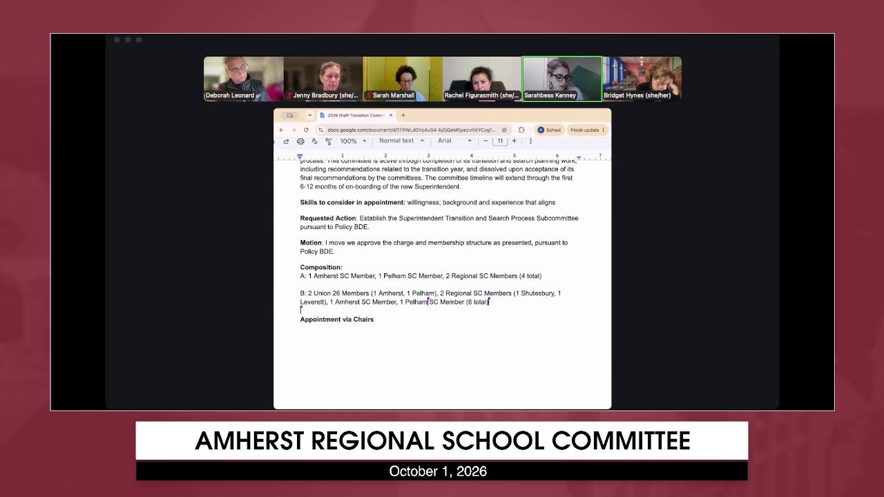 From the School Committee
