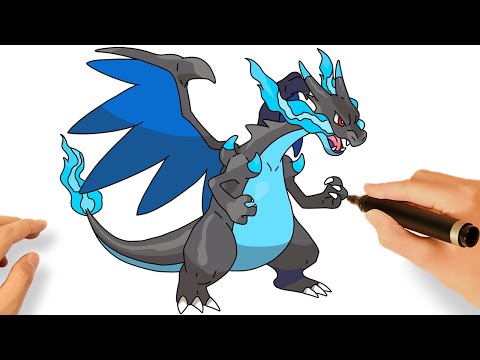 COMMENT DESSINER MEGA DRACAUFEU X 🔥| MEGA CHARIZARD X | POKÉMON
