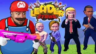 SUPER MARIO PLAYS LEADER STRIKE! TRUMP VS OBAMA vs HILLARY BATTLE ROYALE