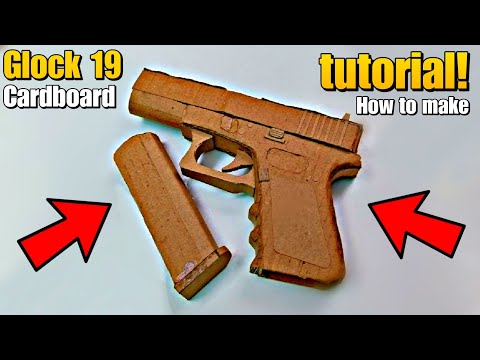 How to make Glock 19 out of CARDBOARD! | diy cardboard gun | cardboard glock 19