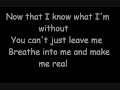 Evanescence-Bring Me To Life lyrics