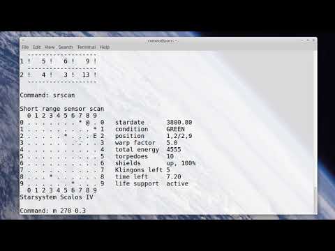 Playing through Trek from bsdgames
