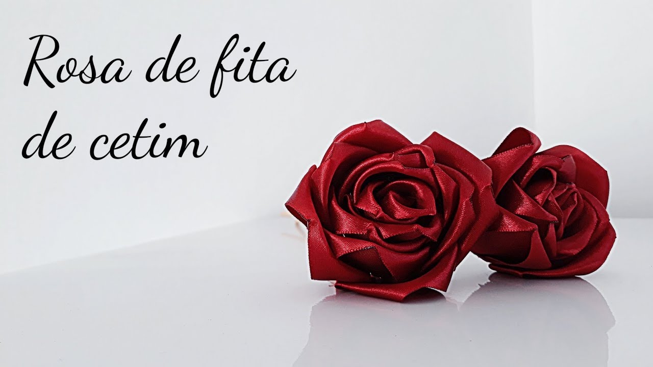 Rosa de fita de cetim (muito fácil) [Isa Klein Tutorial 110]