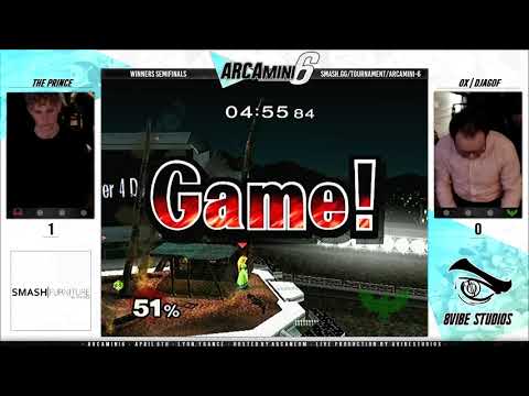 Arcamini 6 - The Prince (Peach) VS 0x | DjaGoF (Cpt.Falcon) SSBM Winners Semis - Smash Melee