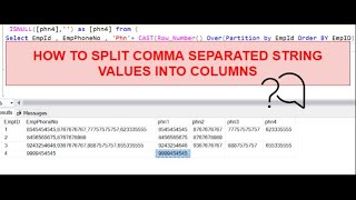 How to split comma separated string values into columns ?