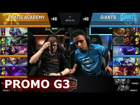 Fnatic Academy vs Giants | Game 3 Promotion / Relegation S7 EU LCS Summer 2017 | FNA vs GIA G3 1080p