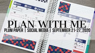 Plan with Me | Social Media Planner | September 21-27, 2020 #plumpaper