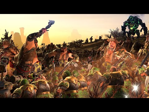 OGRE KINGDOMS and GREENSKINS vs GRAND CATHAY and DWARFS - Massive TotalWar Warhammer battle