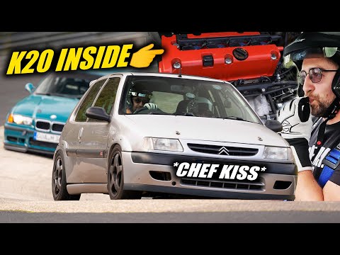 PERFECTION! K20 Swapped Citroen Saxo! // Nürburgring