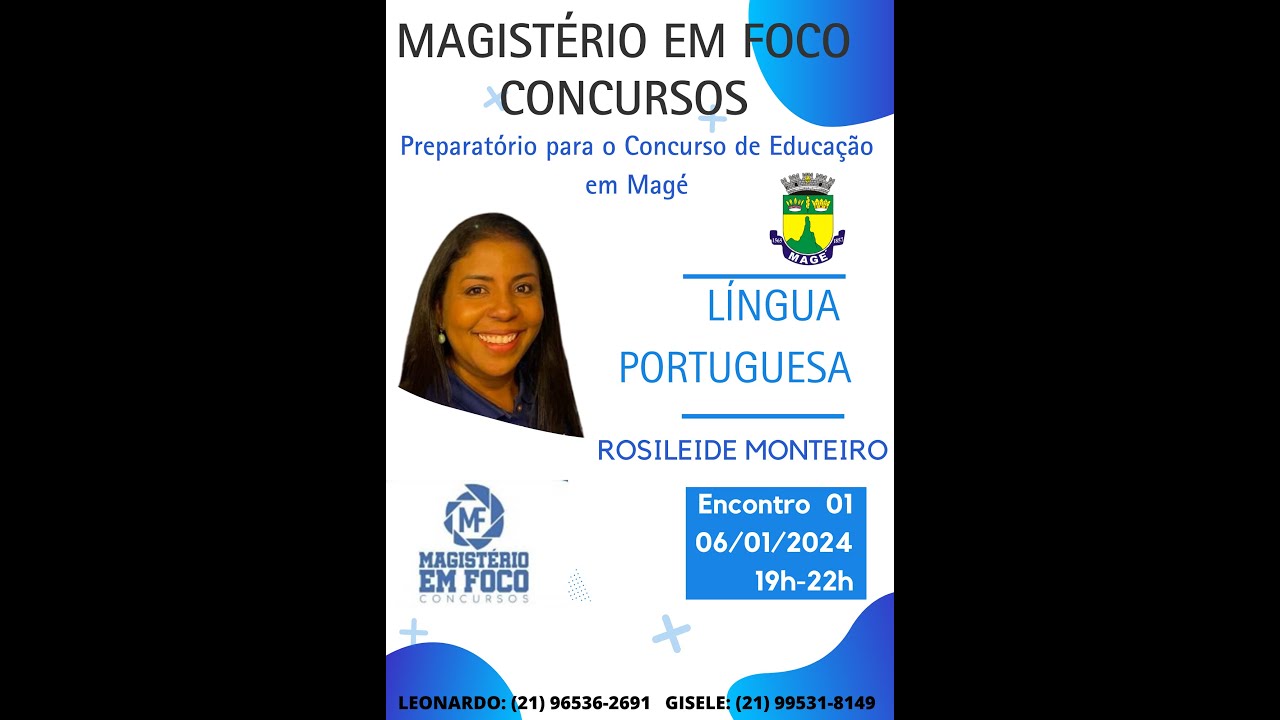 CONCURSO MAGÉ 2025 - AULA INAUGURAL DE LÍNGUA PORTUGUESA - PROF. ROSILEIDE PINTO