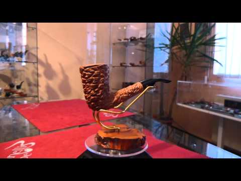 Pipa radica half bent chimney fatta a mano - www.paronellipipe.it