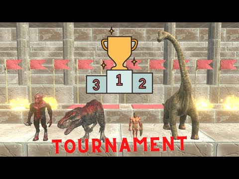 Tournament: Achilles, T rex, Brachiosaurus, and Kozarog The Demon -  Animal Revolt Battle Simulator