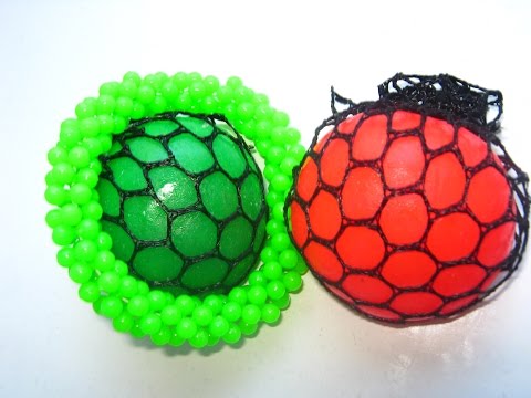 DIY Cutting Open SLIME BALLS Stress Squishy Mesh Weird Color Stress Video Kids FunToyo Surprise