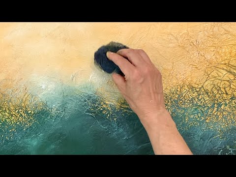 🤩 Painting trick: GOLD from aluminum foil / DEMO for beginners / Amazing! Acrylic abstract