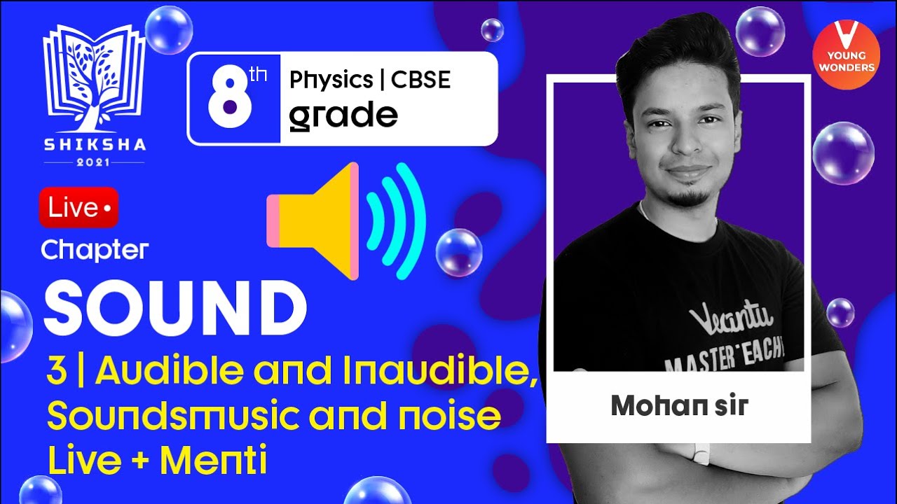 Sound L3 | Audible And Inaudible Sounds, Music And Noise | NCERT Class 8 | CBSE Physics | Mohan Sir