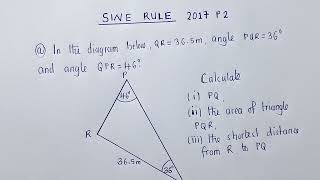 Trigonometry (how to use sine rule) | Area | Shortest distance #2017Paper2