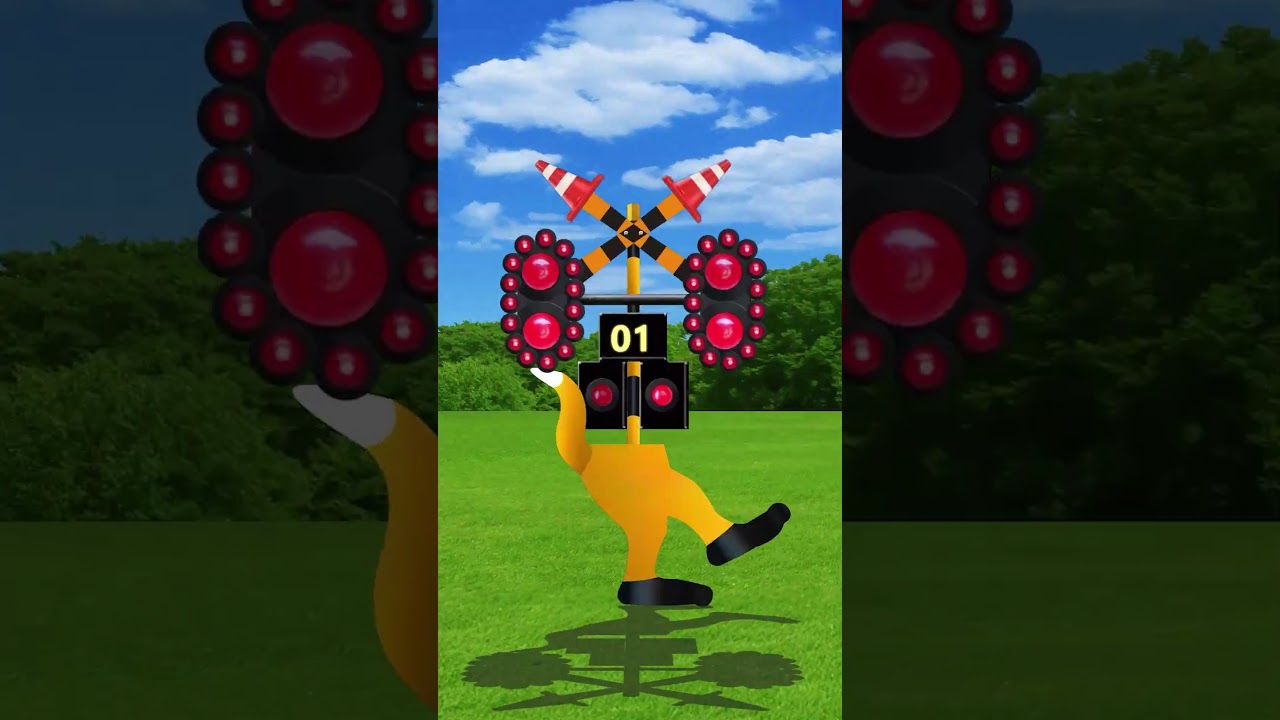 リズムに合わせて吸収合体！進化する踏切カンカン#shorts