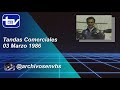Tandas Comerciales Canal 13 UCTV 03 Marzo 1986