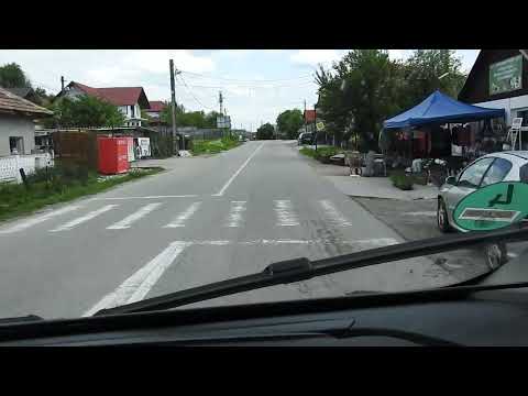 Driving through a Romania town