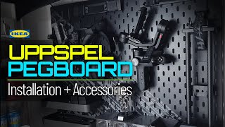 Ikea UPPSPEL Pegboard and Accessories Installation #ikea #uppspell #pegboard #organizer