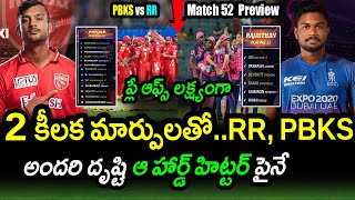 PBKS & RR Playing XI For Match 52 In IPL 2022|PBKS vs RR Match 52 Updates|IPL 2022 Latest Updates