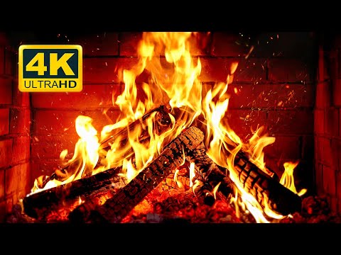 🔥 Cozy Fireplace 4K (12 HOURS). Fireplace with Crackling Fire Sounds. Crackling Fireplace 4K
