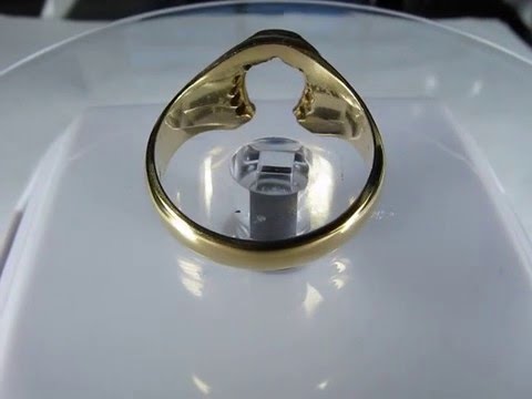 Diamond Horse Shoe Ring Men's Women's 14K Yellow Gold see HD ViDeO