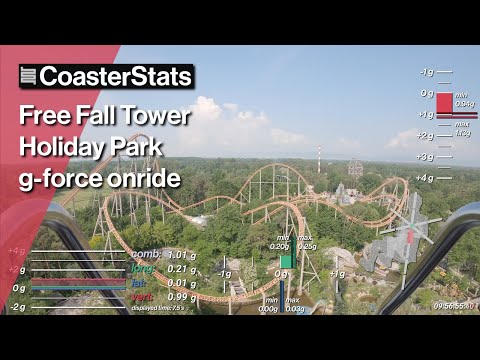 Free Fall Tower g-force onride - Holiday Park [4K 60FPS]
