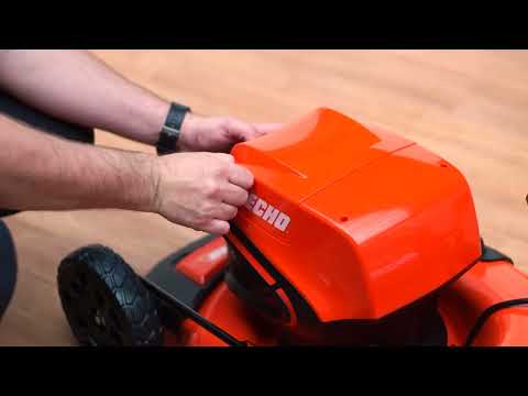 ECHO DLM-310/46P 40V cordless push lawn mower quick setup guide.