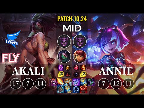 AF Fly Akali vs Annie Mid - KR Patch 10.24