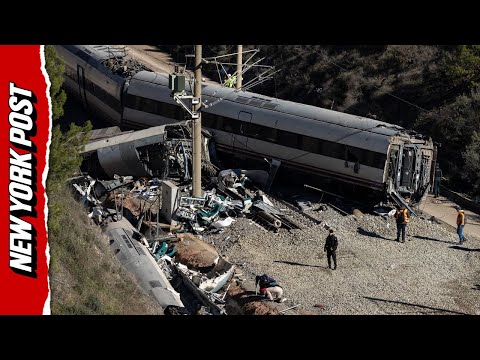 Stunning Aerial Footage Reveals Horror of Deadly High-Speed Train Crash in Spain