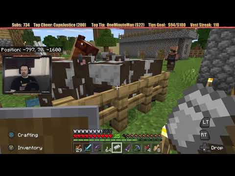 Minecraft "Chill Stream" June 1, 2020 pt3 - How To Nearly Die Twice in 10 Minutes!