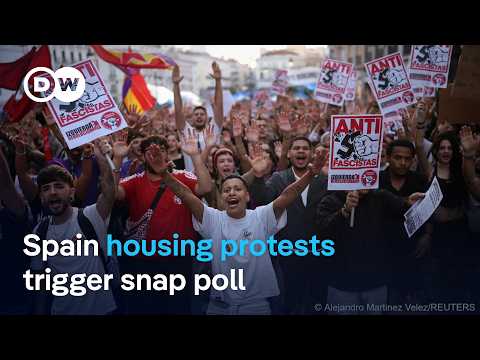 Popularity boost from housing protests prompts Spain's leftwing leader to call snap vote | DW News