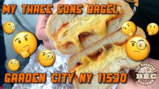 BACON EGG AND CHEESE REVIEW MY THREE SONS BAGEL GARDEN CITY, NY 11530 (BEC REVIEWS)