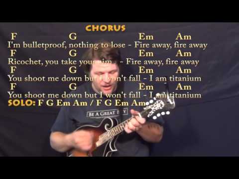 Titanium (David Guetta) Mandolin Cover Lesson in C with Chords/Lyrics