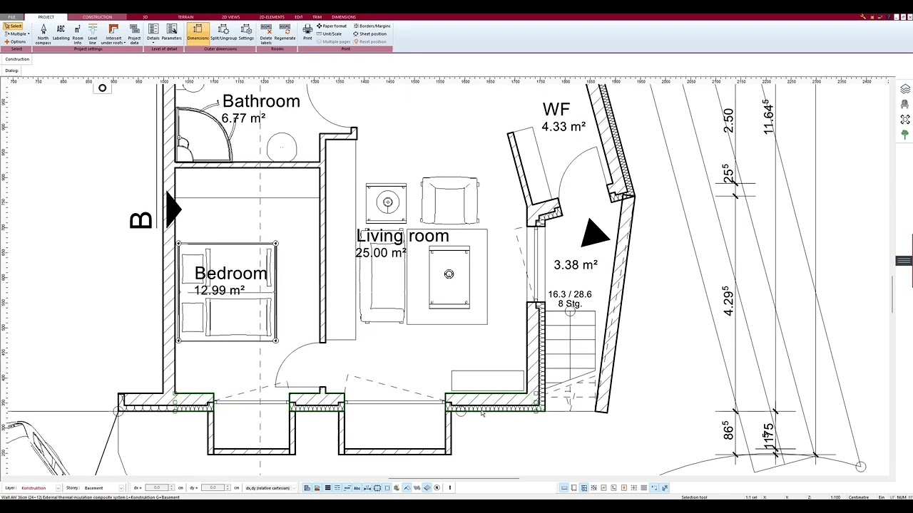 Different floor plan views in Plan7Architect