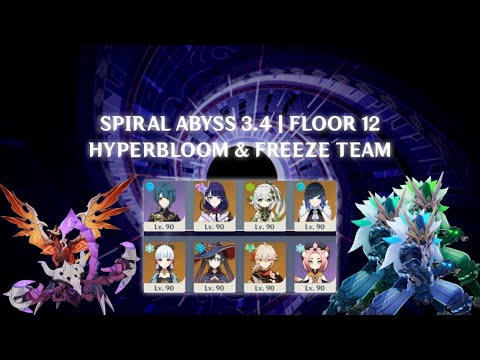 C0 Raiden Hyperbloom & C0 Ayaka Freeze | SPIRAL ABYSS 3.4 FLOOR 12 - Genshin Impact