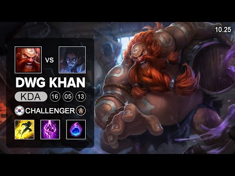 DWG Khan Gragas Top vs Sylas - KR Challenger Patch 10.25