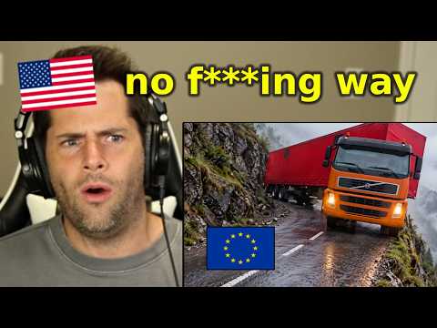 American Reacts to European Truck Drivers INSANE SKILLS